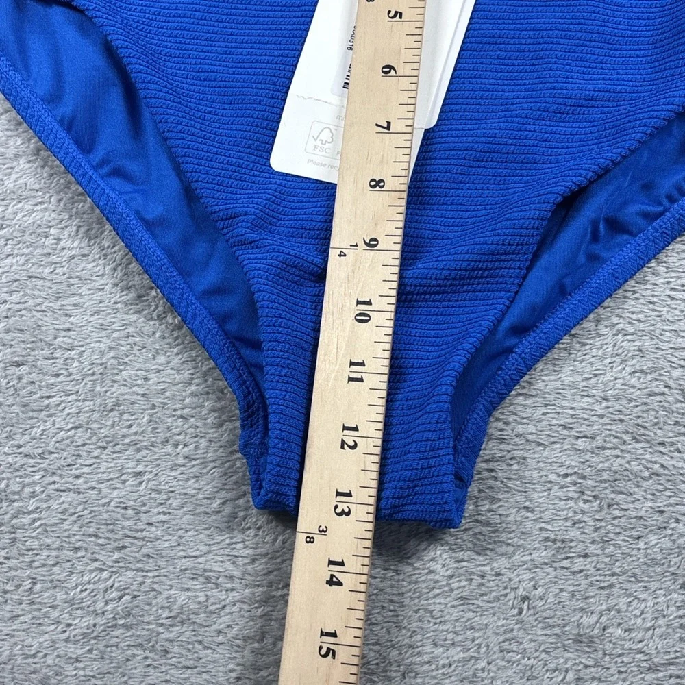 Mister Zimi High-Waist Blue Textured Bathing Suit Bottoms Size 12 NWT